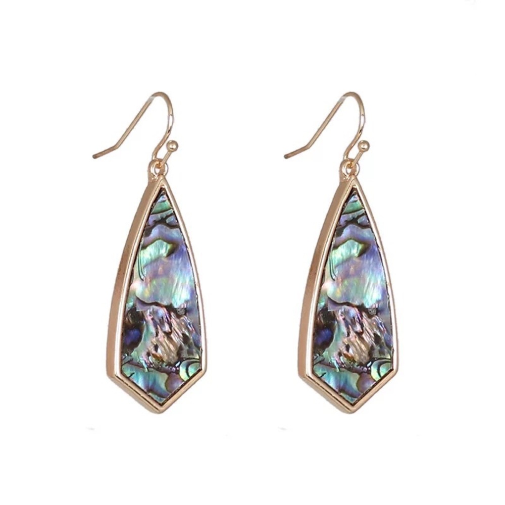 Abalone Endearing Shell Dangle Trendy Earring - Picture 2 of 4